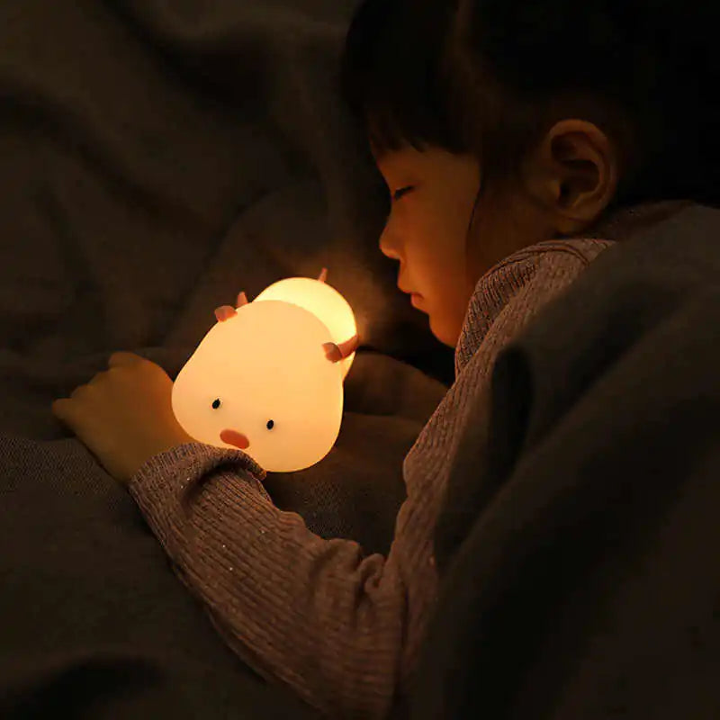 Cute Pig Silicone Night Light with Magnetic Design