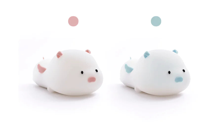 Cute Pig Silicone Night Light with Magnetic Design