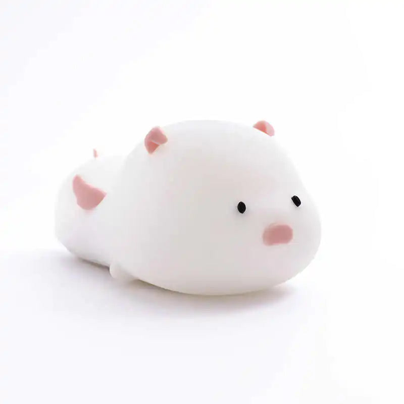 Cute Pig Silicone Night Light with Magnetic Design